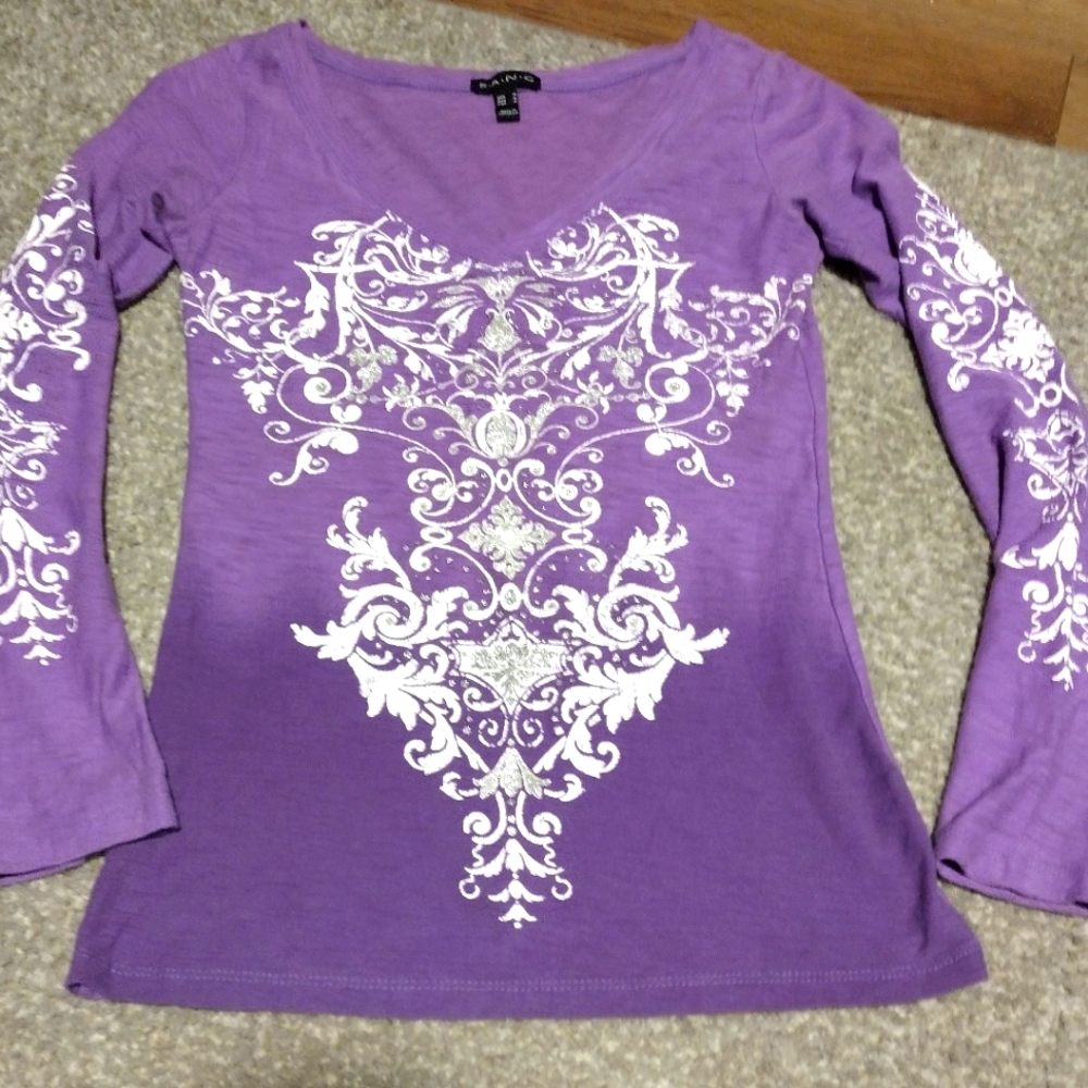 Purple ombre glittery top